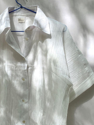 Summer White Crinkled Shirt