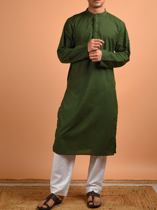 Roshan Cotton Kurta Green Kalp