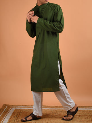 Roshan Cotton Kurta Green Kalp