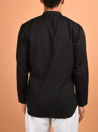 Pin Tuck Shirt Kurta Black Kalp