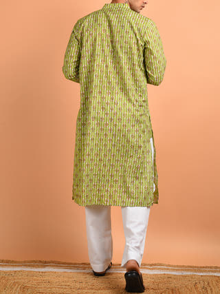 Bagh Men's Kurta Green Kalp