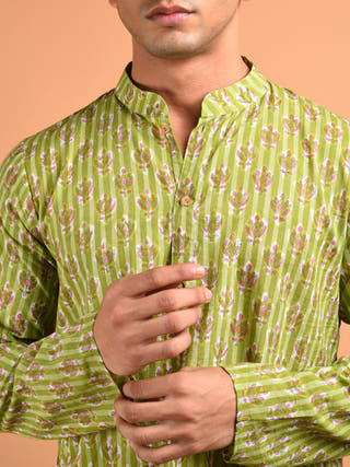 Bagh Men's Kurta Green Kalp