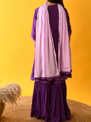 Sharara Set Purple KALP