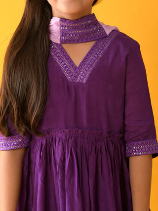 Sharara Set Purple KALP