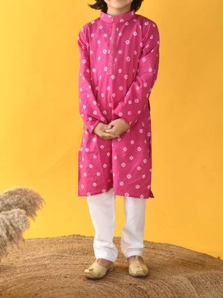 Bandhini Kurta Set Pink KALP