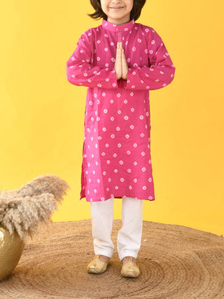 Bandhini Kurta Set Pink KALP