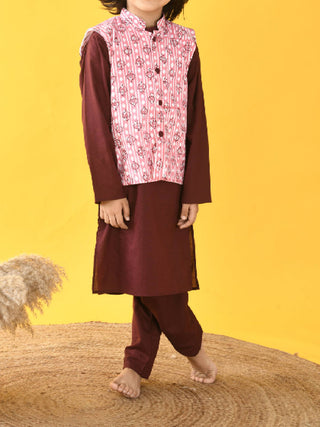 Nehru Jacket Set Maroon KALP