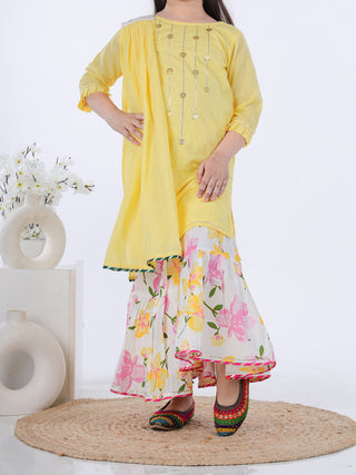 Nazm Sharara Set Yellow Pink KALP