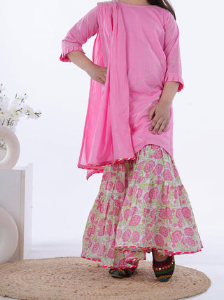 Gulbahar Sharara Set Pink KALP