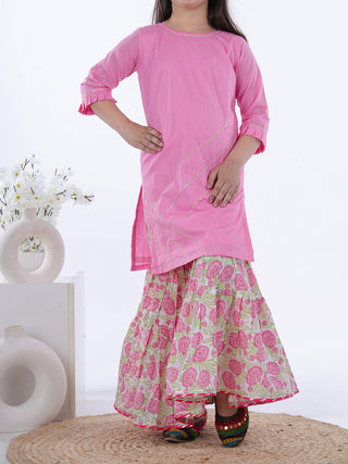 Gulbahar Sharara Set Pink KALP