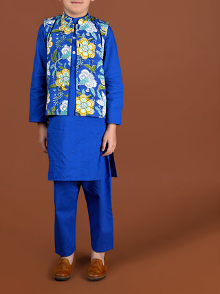 Nehru Jacket-Kurta Set Royal Blue KALP