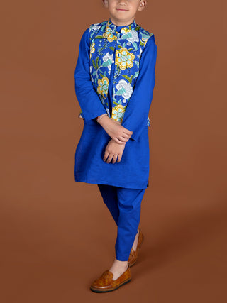 Nehru Jacket-Kurta Set Royal Blue KALP