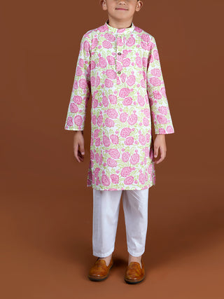 Kurta Set Pink Navy Blue KALP