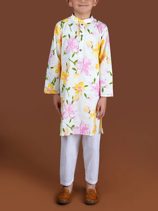 Floral Print Kurta Set Multi Color KALP