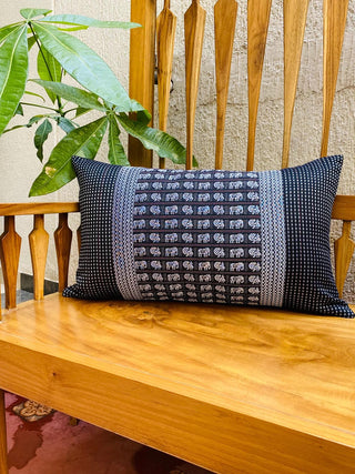 Airavat Cushion Cover Black KaleNele