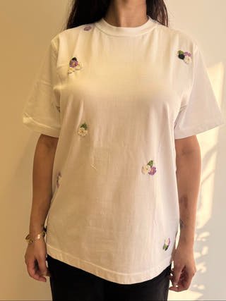 White Floral Field T-Shirt