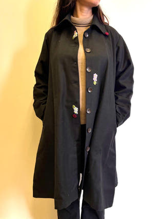 Noir A-Line Woollen Jacket