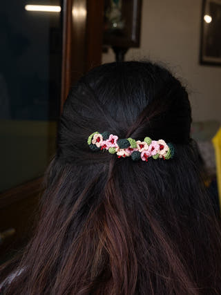 Pink and Peach Daisies Hair Comb