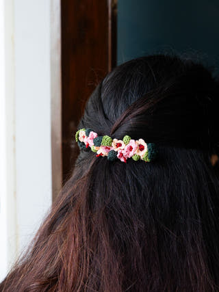 Pink and Peach Daisies Hair Comb