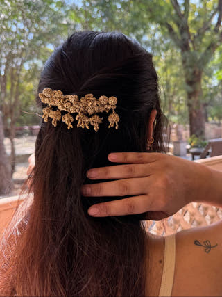 Golden Roses Hair Comb