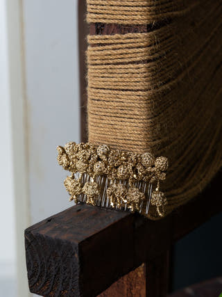 Golden Roses Hair Comb