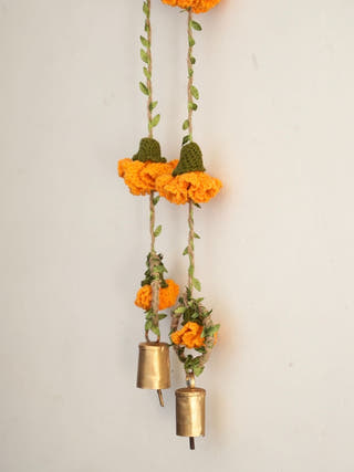 Tangerine Marigold Hangings | Set of 2