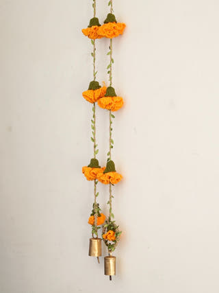 Tangerine Marigold Hangings | Set of 2