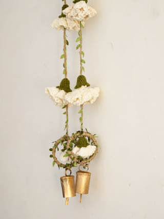 Ecru Marigold Hangings | Set of 2