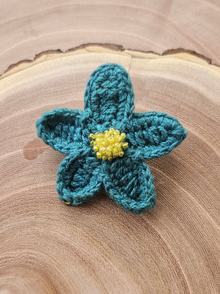 Teal Floral Hair Clip Ikriit'm