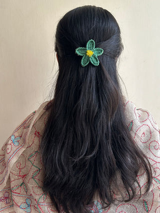 Green Floral Hair Clip Ikriit'm