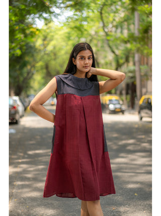 Natural Dye Cowl Neck Handloom Dress Krushnachuda