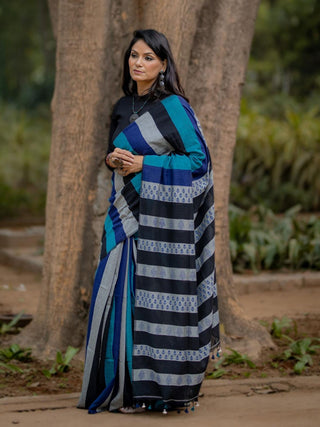 Kapaas blue Saree SoulWeaves