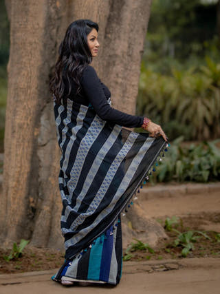 Kapaas blue Saree SoulWeaves