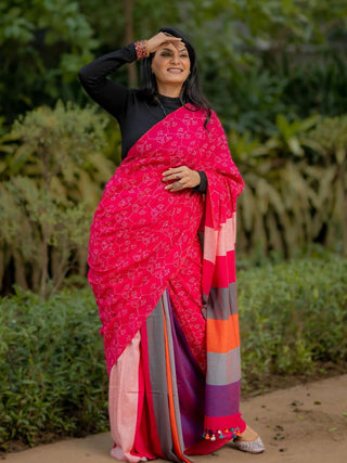 Kapaas pink Saree SoulWeaves