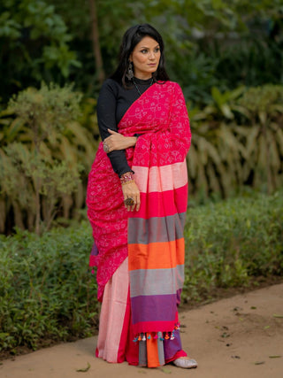 Kapaas pink Saree SoulWeaves