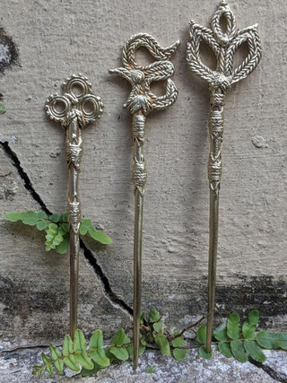 Kesha Brass Hair Pins - Set of 2 Craftpotli