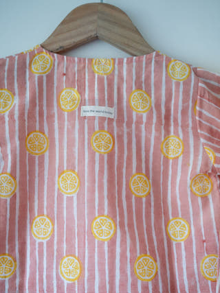 Lemon Drizzle Peach Print Sleepover Party Kurta and Shorts Co-ord Set