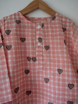 I Want To Be Like Grandpa Kurta Pajama Set | Peach