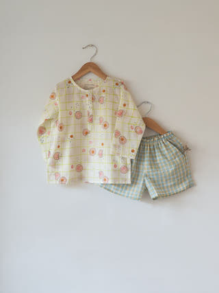 Cookie Print Sleepover Party Kurta and Shorts Co-ord Set