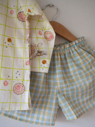 Cookie Print Sleepover Party Kurta and Shorts Co-ord Set