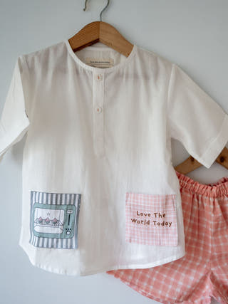 Warm Whiff Print Sleepover Party Kurta and Shorts Co-ord Set