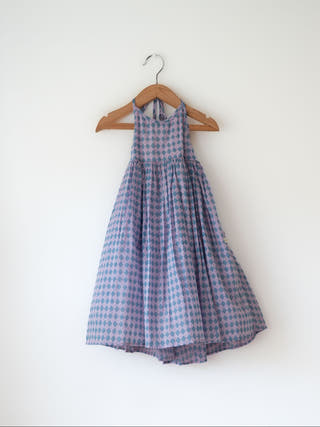 Saaz Purple Geometric Print Halter Maxi Dress