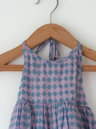 Saaz Purple Geometric Print Halter Maxi Dress