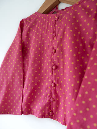 Kopal Magenta Polka Blouse & Green Floral Booti Lehenga Set