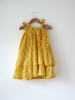 Meera Pink Striped Halter Choli And Yellow Floral Booti Lehenga Set