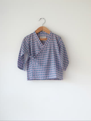 Saaz Purple Rhombus Infant Angrakha Kurta