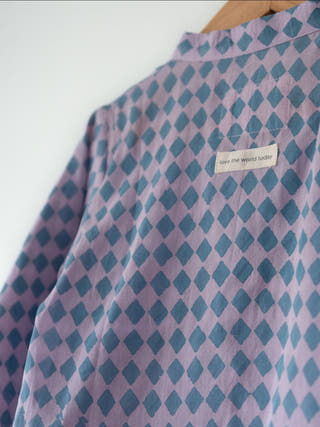 Saaz Purple Rhombus Infant Angrakha Kurta