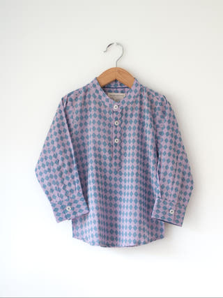 Saaz Purple Rhombus Full Sleeve Shirt Kurta
