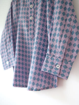 Saaz Purple Rhombus Full Sleeve Shirt Kurta