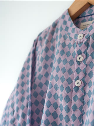 Saaz Purple Rhombus Full Sleeve Shirt Kurta